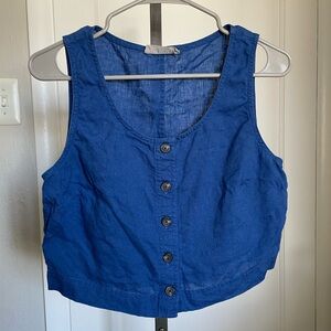 Everlane linen button down tank